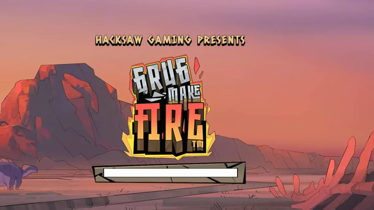 Grug Make Fire slot machine interface featuring the caveman character