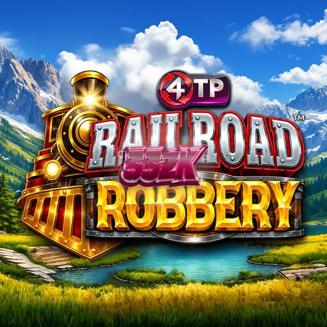 Tampilan visual slot Railroad Robbery dengan tema perampokan kereta Wild West